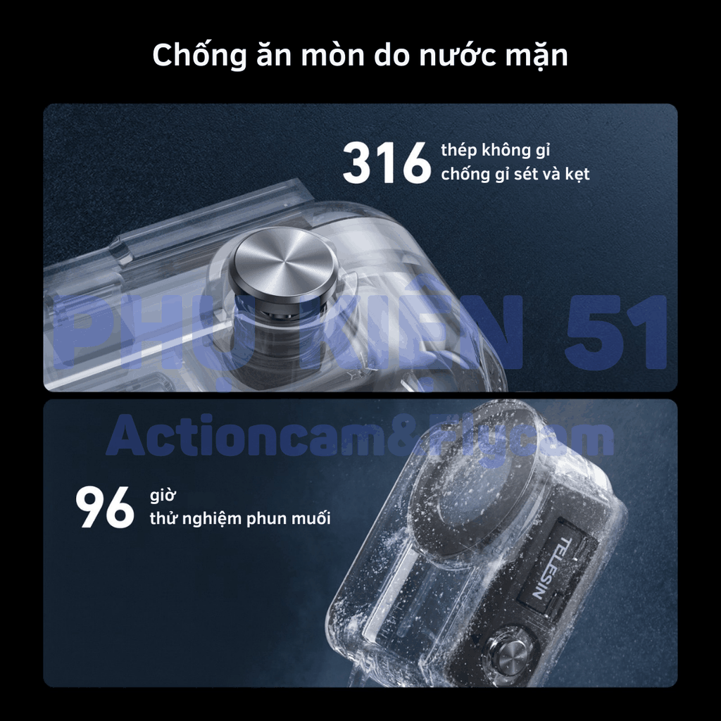 Khung vỏ chống nước Telesin DJI Nano chống nước đi bơi, đi lặn bảo vệ camera