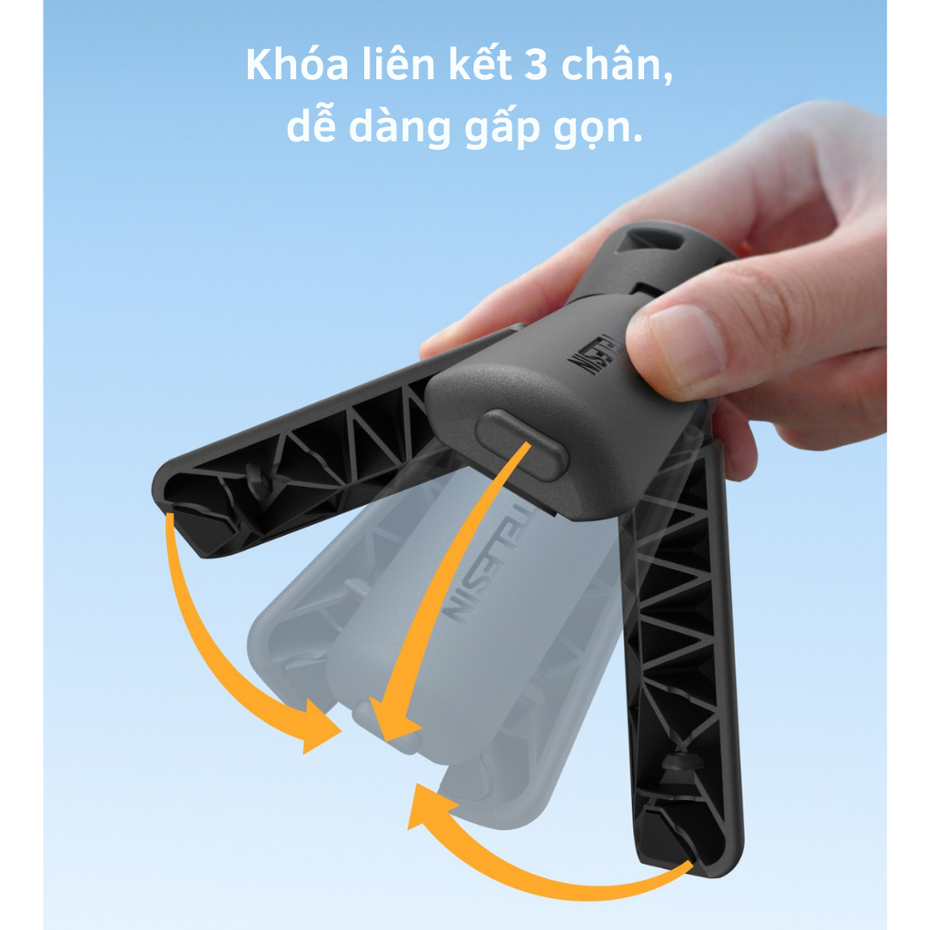Tripod mini Telesin mở tự động gắn đế Pocket Actioncam để bàn S3-EAK-06