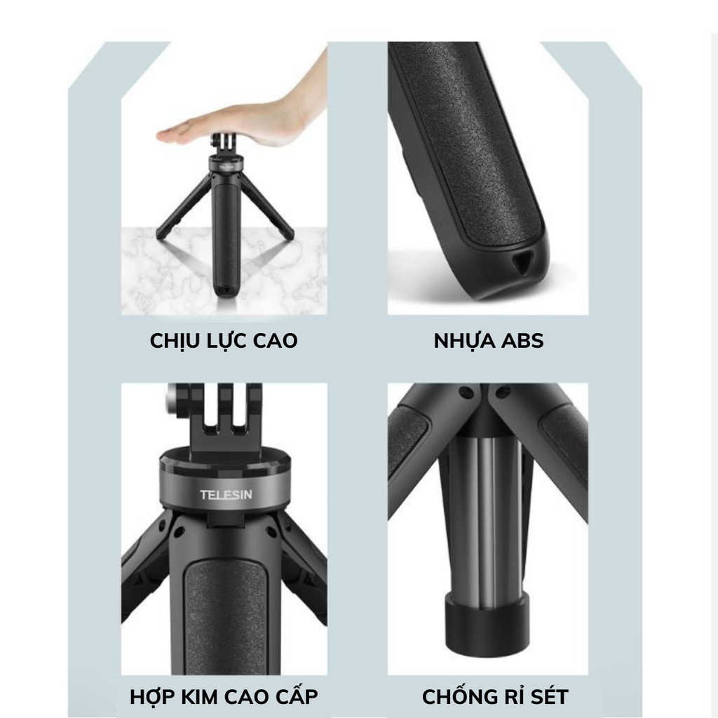 Tripod Telesin dành cho Actioncam nhỏ gọn kéo dài 25cm