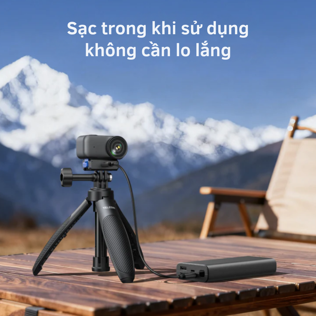 Ngàm Telesin tích hợp sạc Osmo Nano kéo dài thời gian sử dụng