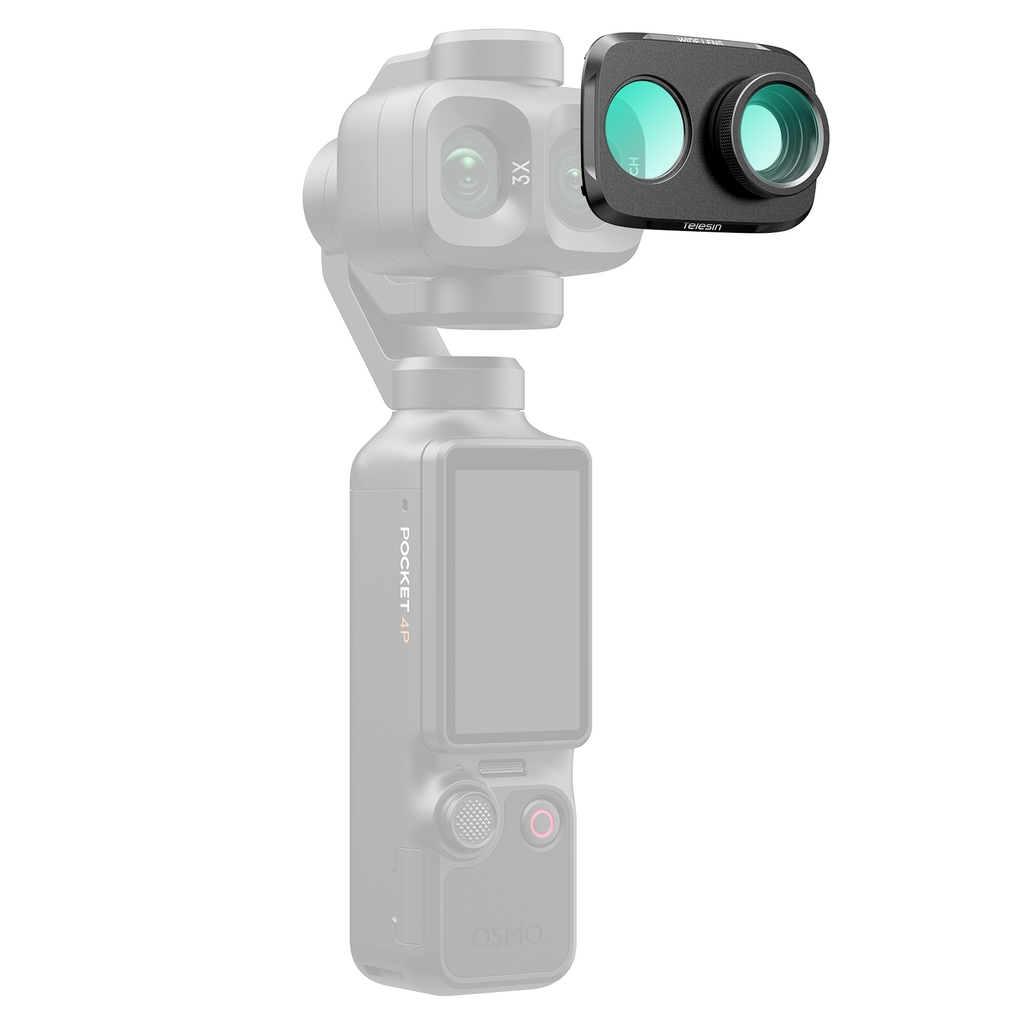 Lens góc rộng Telesin 0,75x Pocket 4 Pro mở rộng góc quay