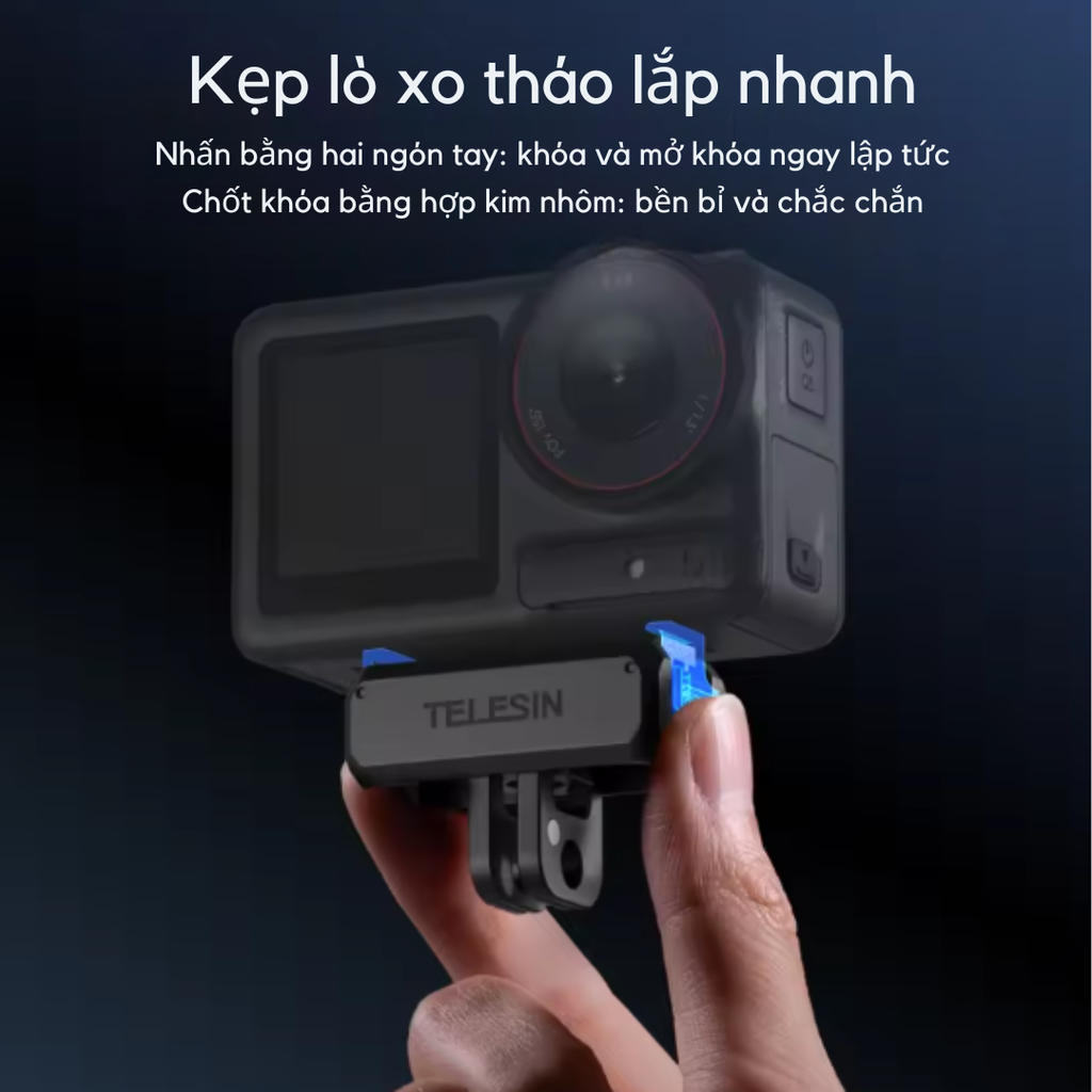 Ngàm Telesin Osmo Action 5 4 3 Osmo 360 Nano tích hợp ren 1/4 tiện lợi