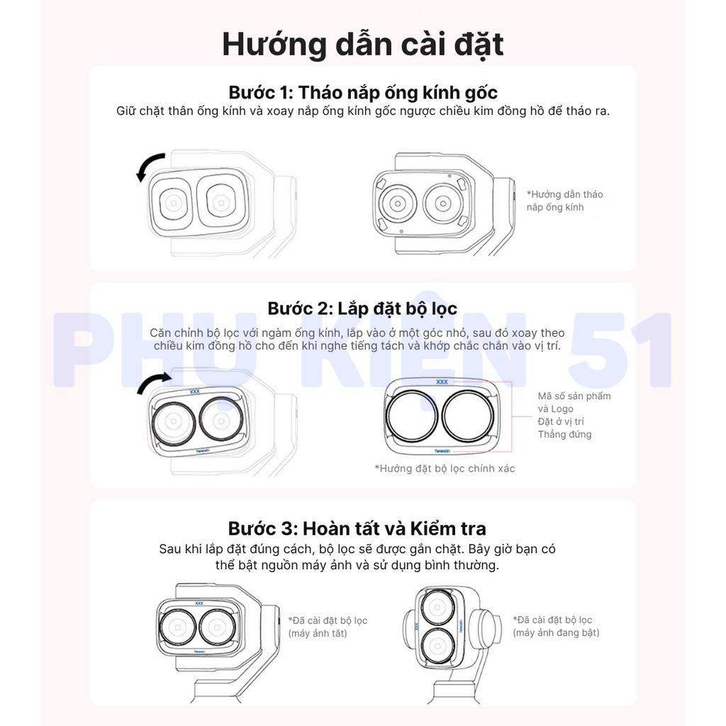 Filter Kit cho Pocket 4 Pro CPL+VND8-32+Cool rose kiểm soát ánh sáng