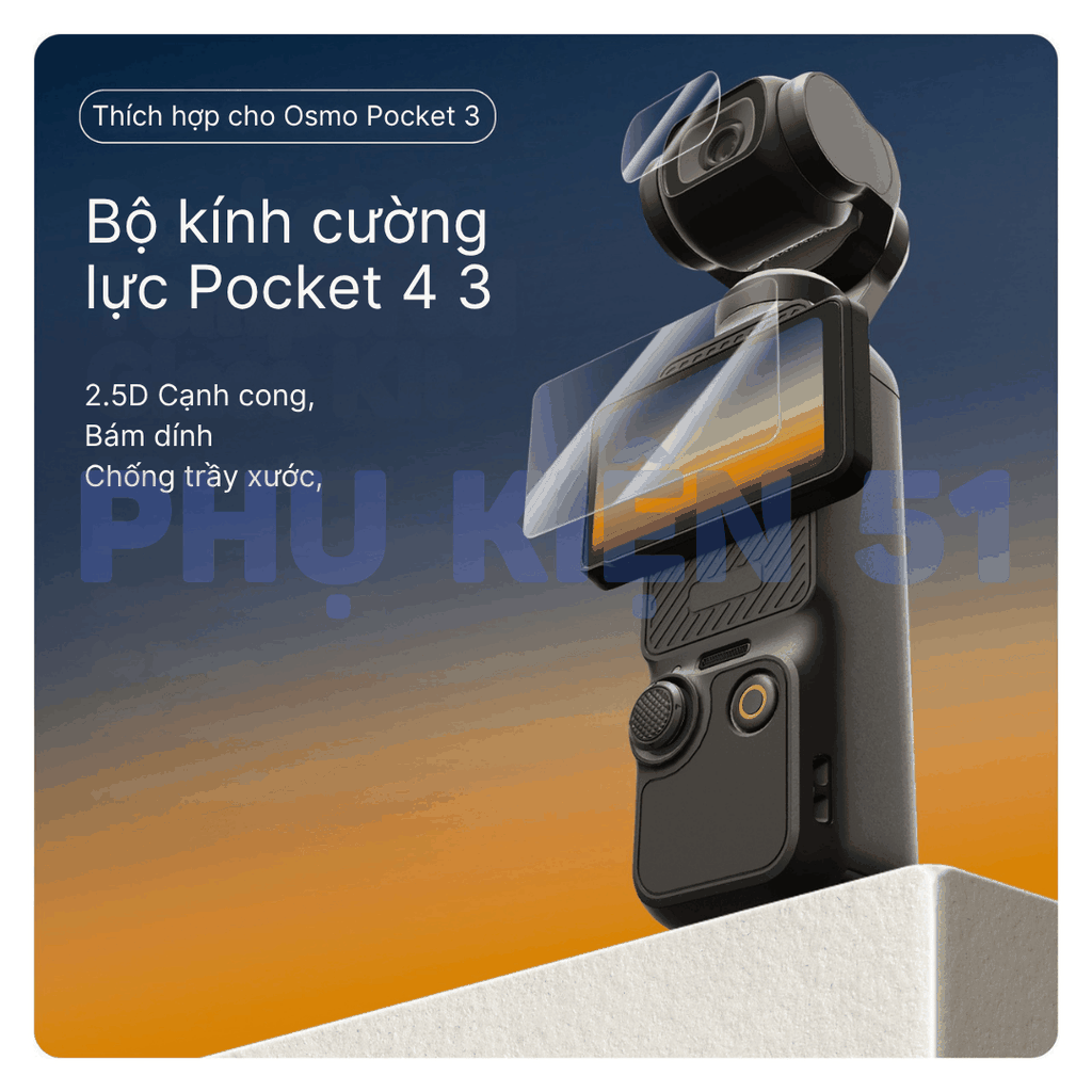 Cường lực Telesin Osmo Pocket 4 3 bảo vệ màn hình camera chống trầy xước