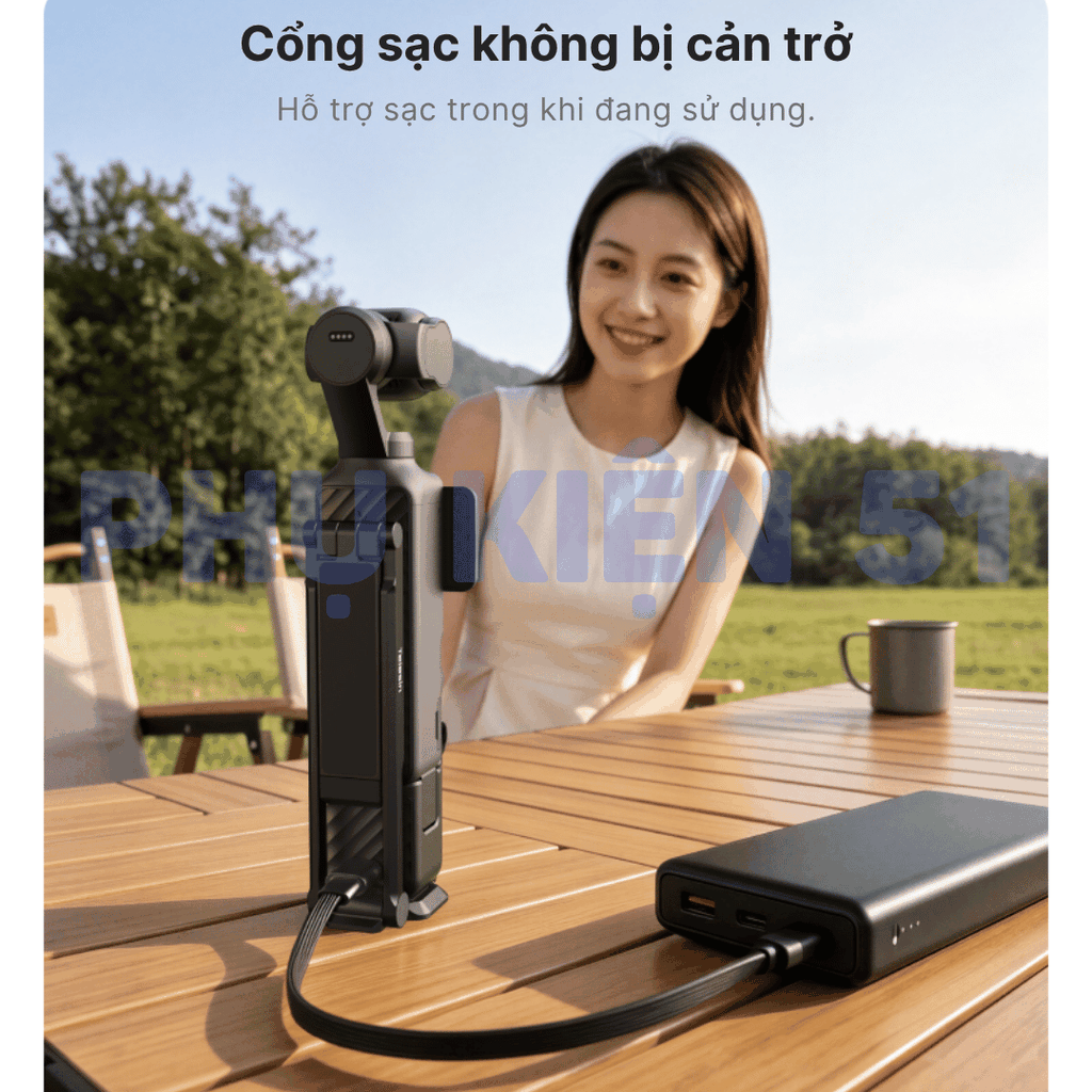 Tay cầm gấp gọn Pocket 3 4 4P kiêm tripod , đế từ tính chân đứng cầm tay
