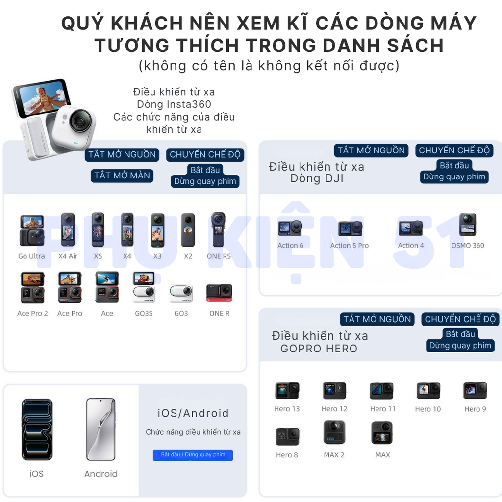 Remote aMagisn đa năng kết nối Gopro Insta360 DJI điều khiển từ xa