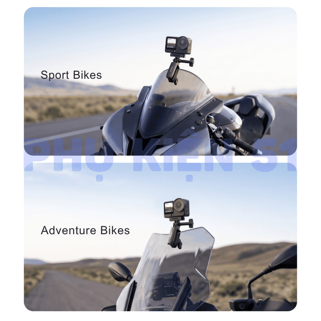 Giá đỡ kẹp kính Telesin cho Actioncam kẹp kính chắn gió nhôm CNC chắc chắn