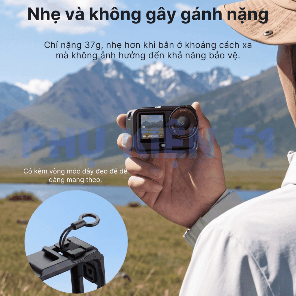 Khung nhựa Telesin Action 6 hỗ trợ gắn dọc bảo vệ camera