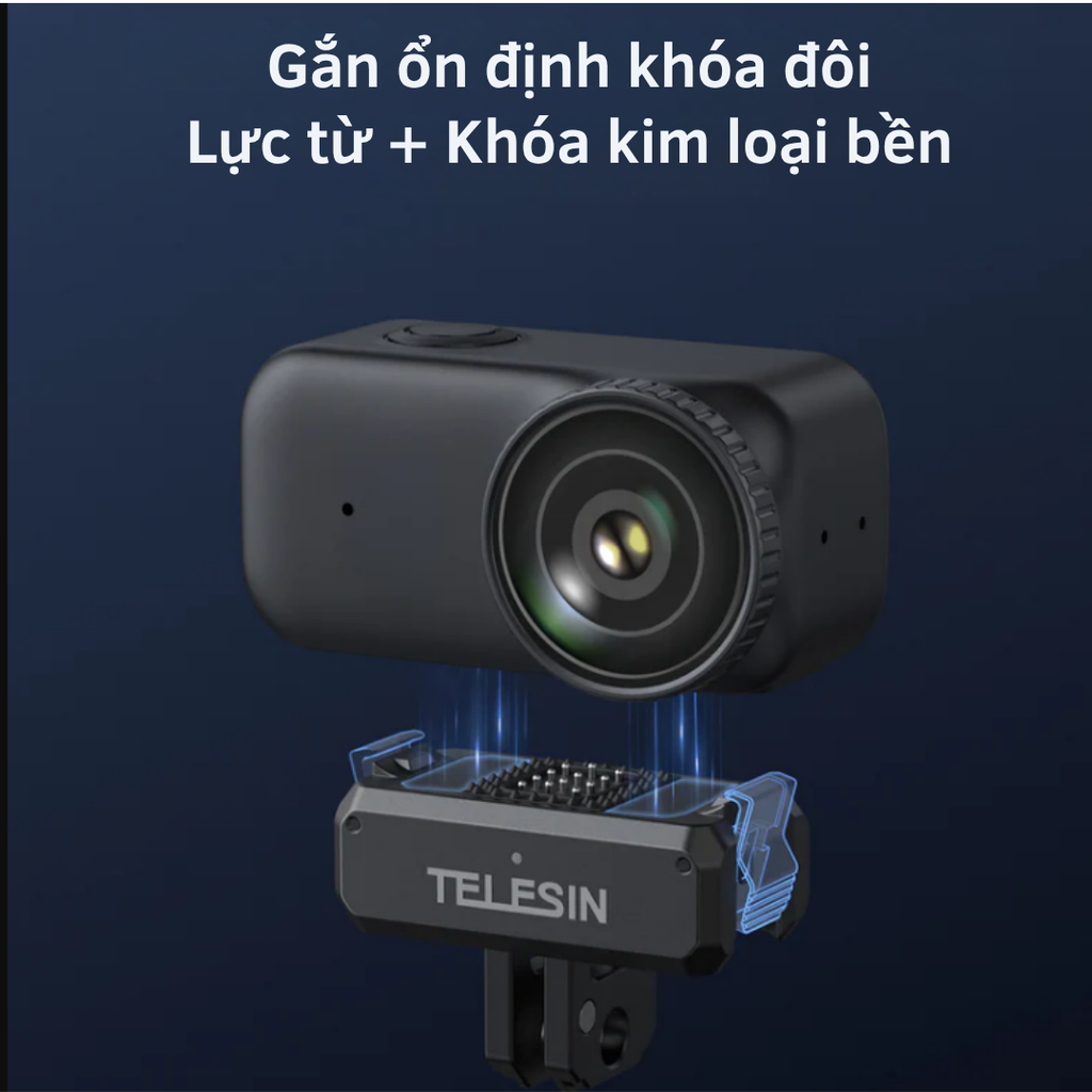 Ngàm Telesin tích hợp sạc Osmo Nano kéo dài thời gian sử dụng