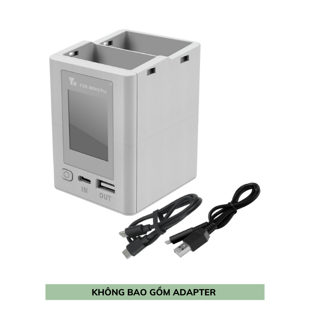 Hub sạc YX 2 khe pin DJI Mini 3 / Mini 3 pro/ Mini 4 Pro tối đa 35W 65W 2 chiều