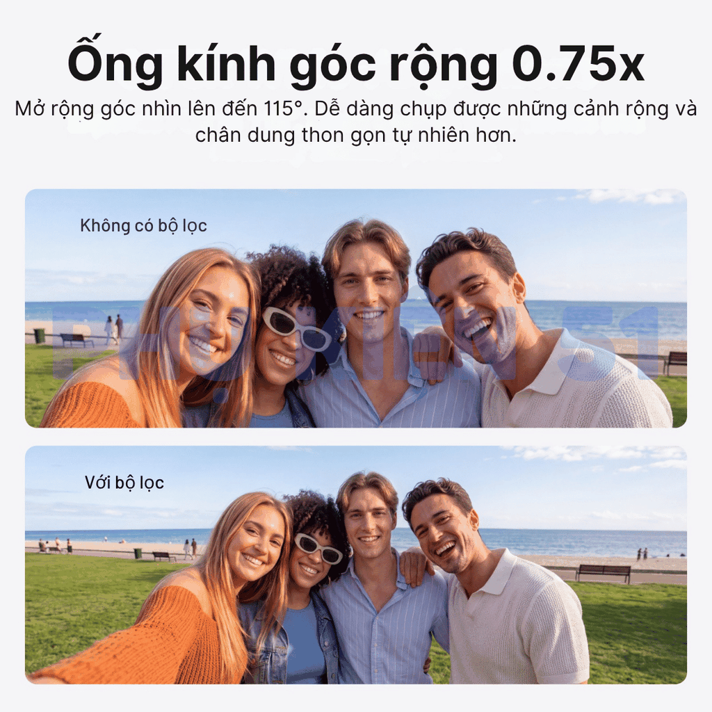 Lens góc rộng Telesin 0,75x Pocket 4 Pro mở rộng góc quay