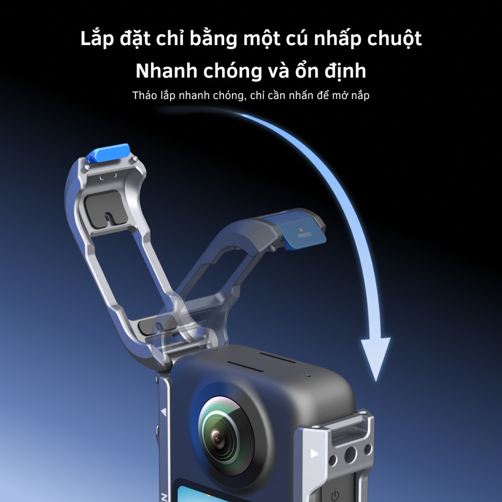 Khung hợp kim Telesin cho Osmo 360 kim loại cứng chắc bảo vệ toàn diện camera S6-FMS-30-TDJ
