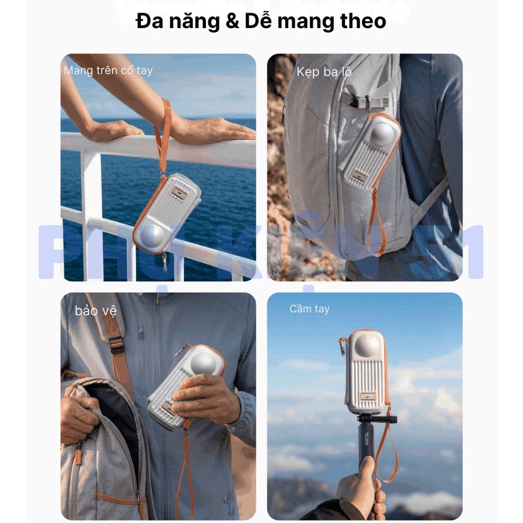 Túi Mini Telesin cao cấp Insta360 X4 X5 bảo vệ camera kháng nước