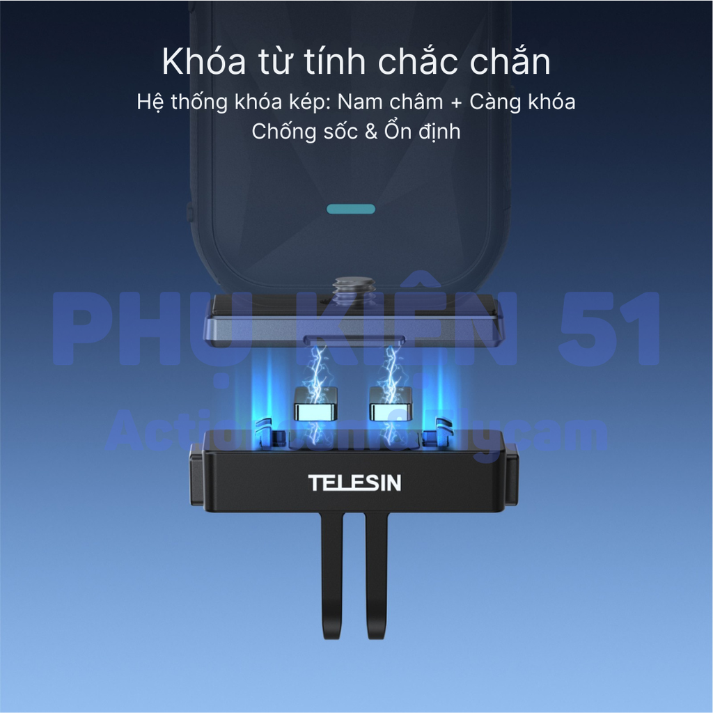 Bộ ngàm Telesin Thao tác Nhanh Insta360 X5 X4 X3 Ace Pro Pro 2  S7-JBK-18-TIS