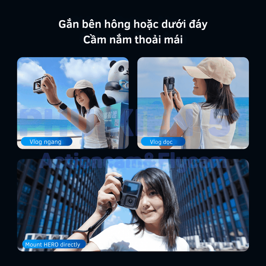 StreetGrip Kit TELESIN GOPRO 9 10 11 12 13 BLACK - Tay cầm hỗ trợ chụp hình đường phố nghệ thuật