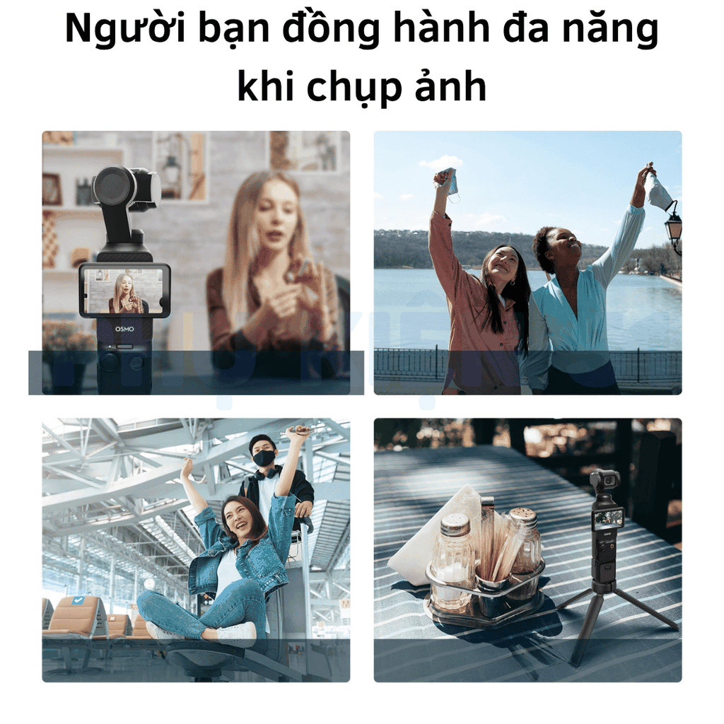 Tripod gấp gọn Telesin hợp kim nhôm dùng pocket 3 , gậy Actioncam