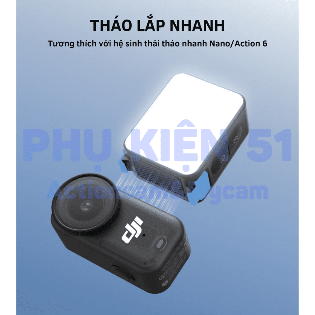Đèn Telesin ngàm Osmo Nano/Action 6 Osmo trợ sáng S5-BGD-17-TDJ