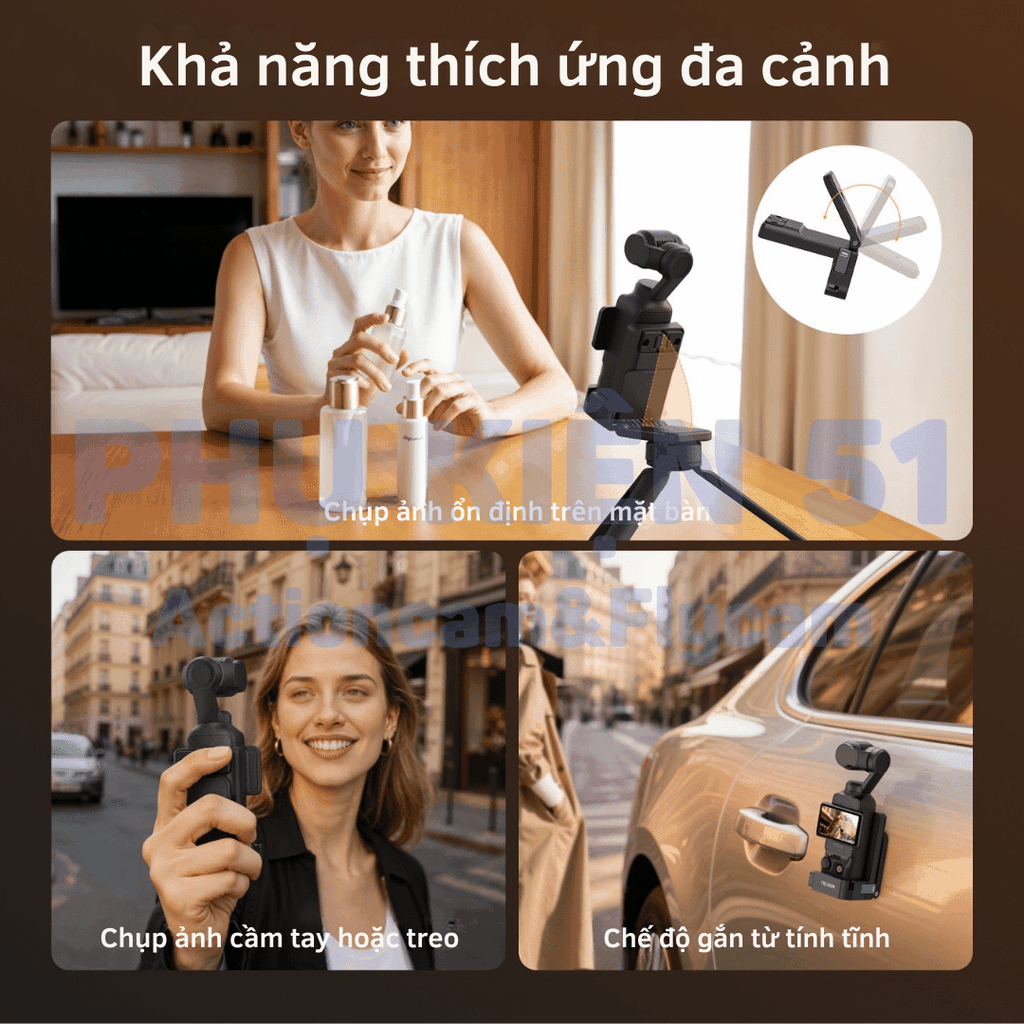 Đế nam châm Telesin cho Pocket 3 cố định chắc chắn tiện lợi dễ sử dụng S6-CFR-04-TDJ