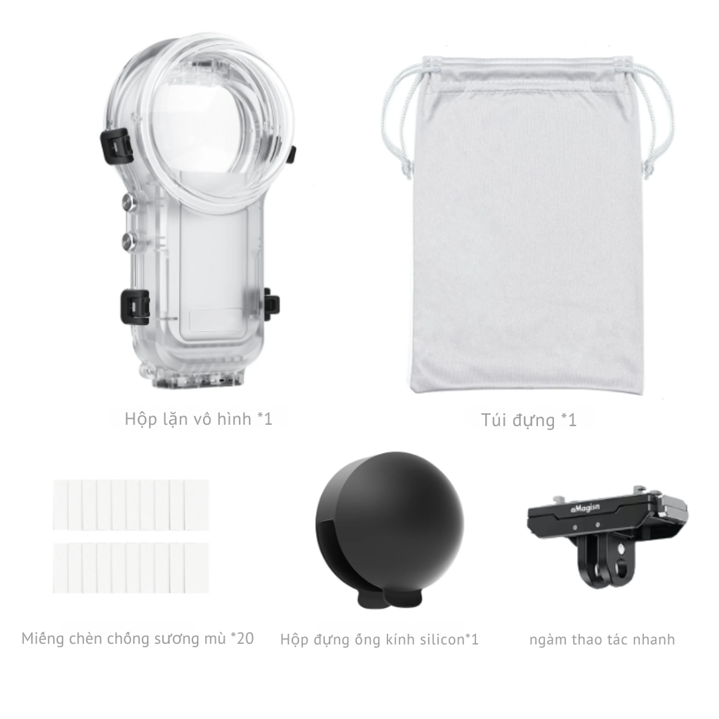Khung chống nước aMagisn cho Insta360 X5 bơi lặn bảo vệ camera