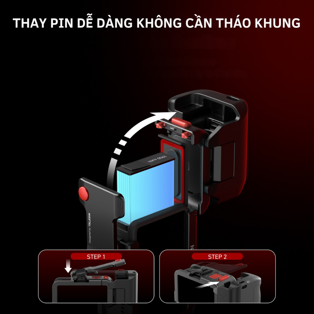 StreetGrip Kit TELESIN cho Action 3 4 5 - Tay cầm hỗ trợ chụp hình đường phố nghệ thuật S6-FMS-22-TDJ