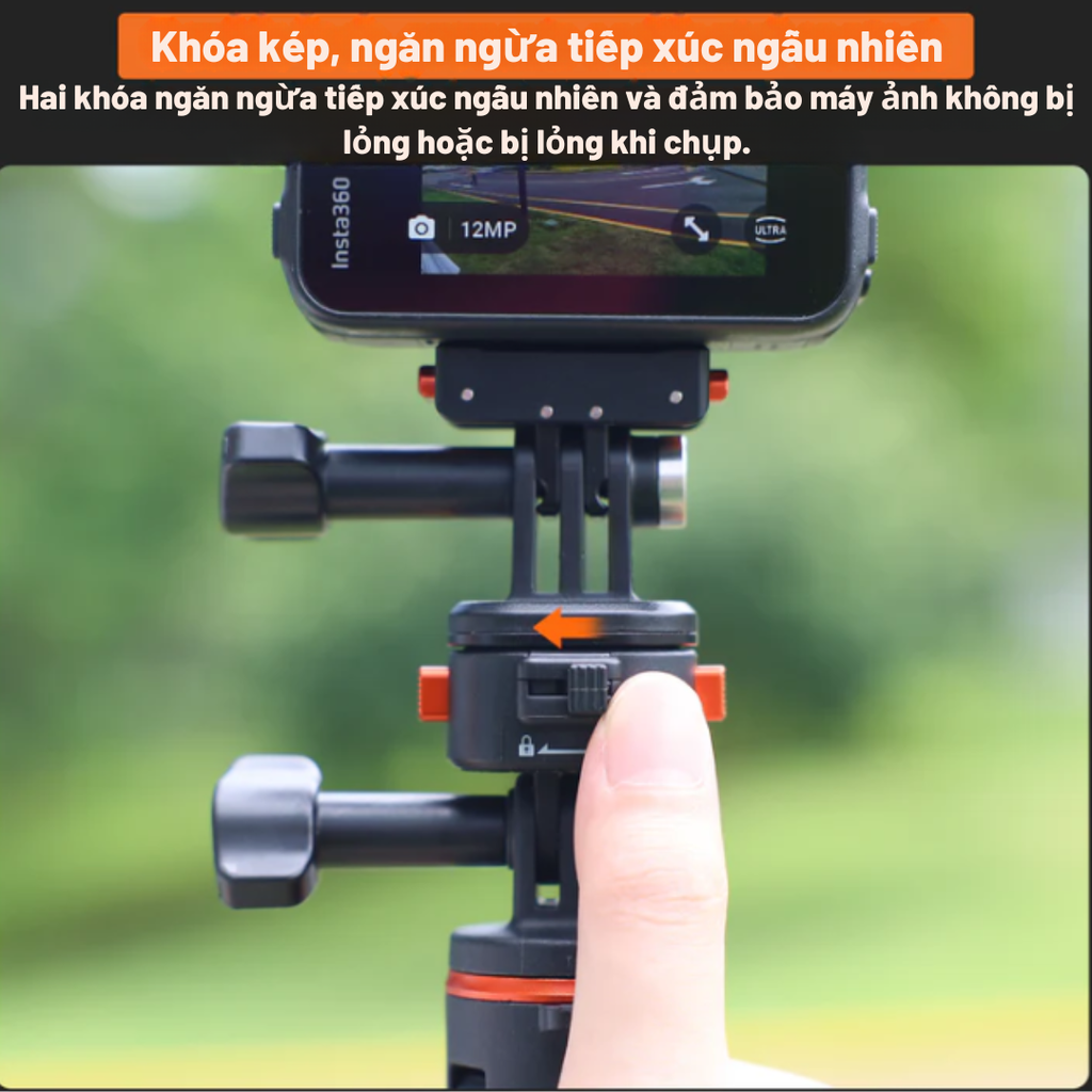 Ngàm Vrig AC 12 13 14 thao tác nhanh cho Actioncam Gopro Insta360 Osmo Action