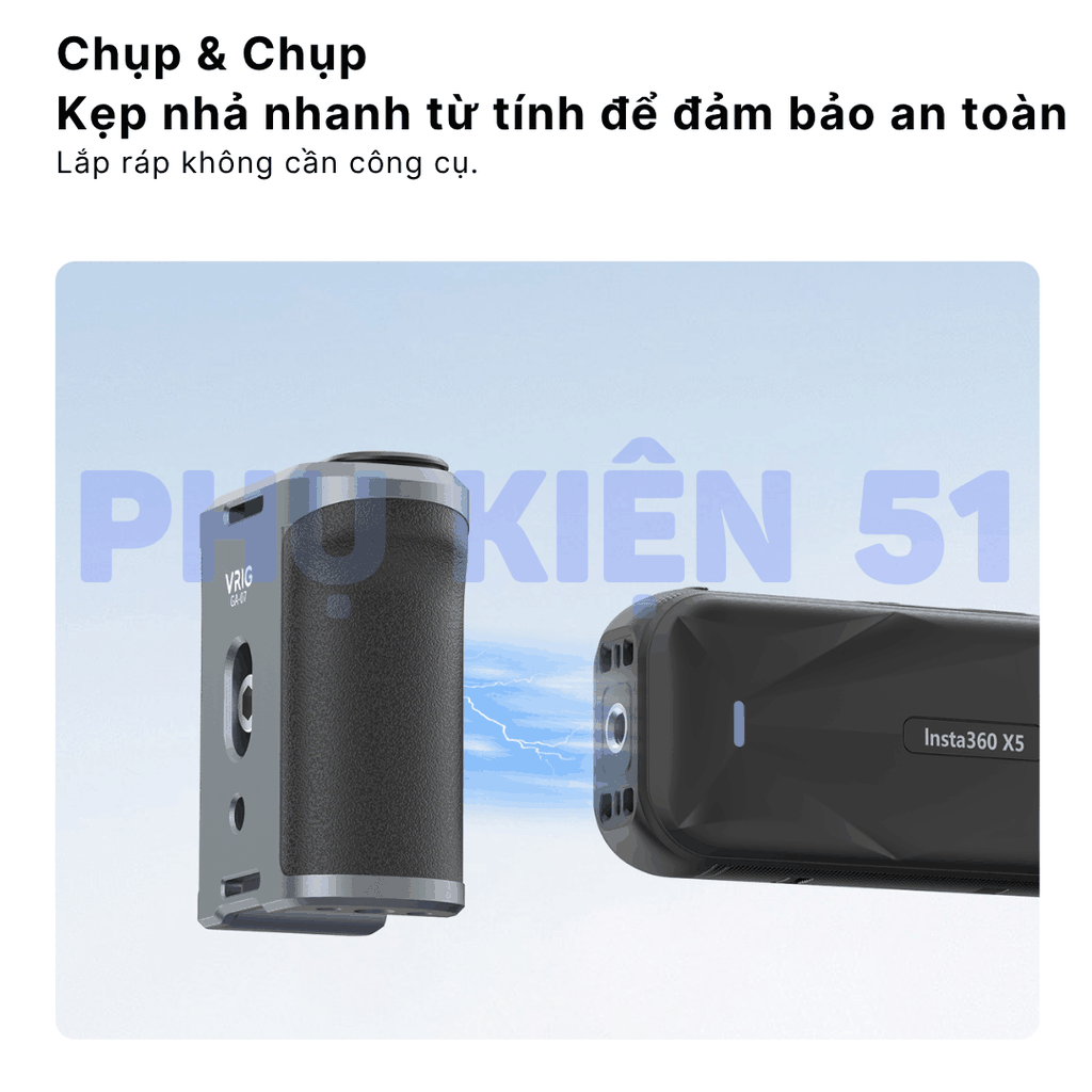 Báng tay cầm cho Insta360 X5 X4 Air tích hợp Remote chụp ảnh đường phố