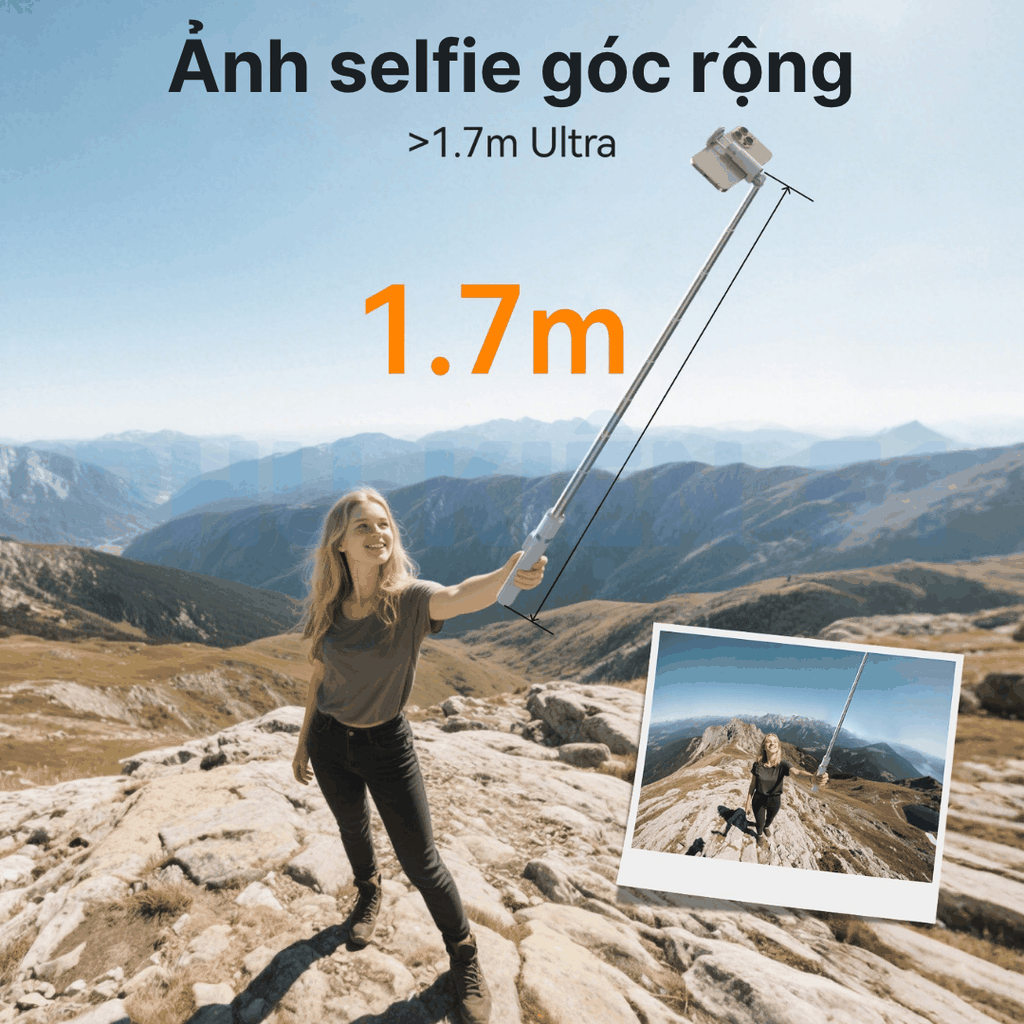 Tripod Telesin kiêm remote tự mở chân cho điện thoại kéo dài 1m8 điều khiển bluetooth lên đến 10m