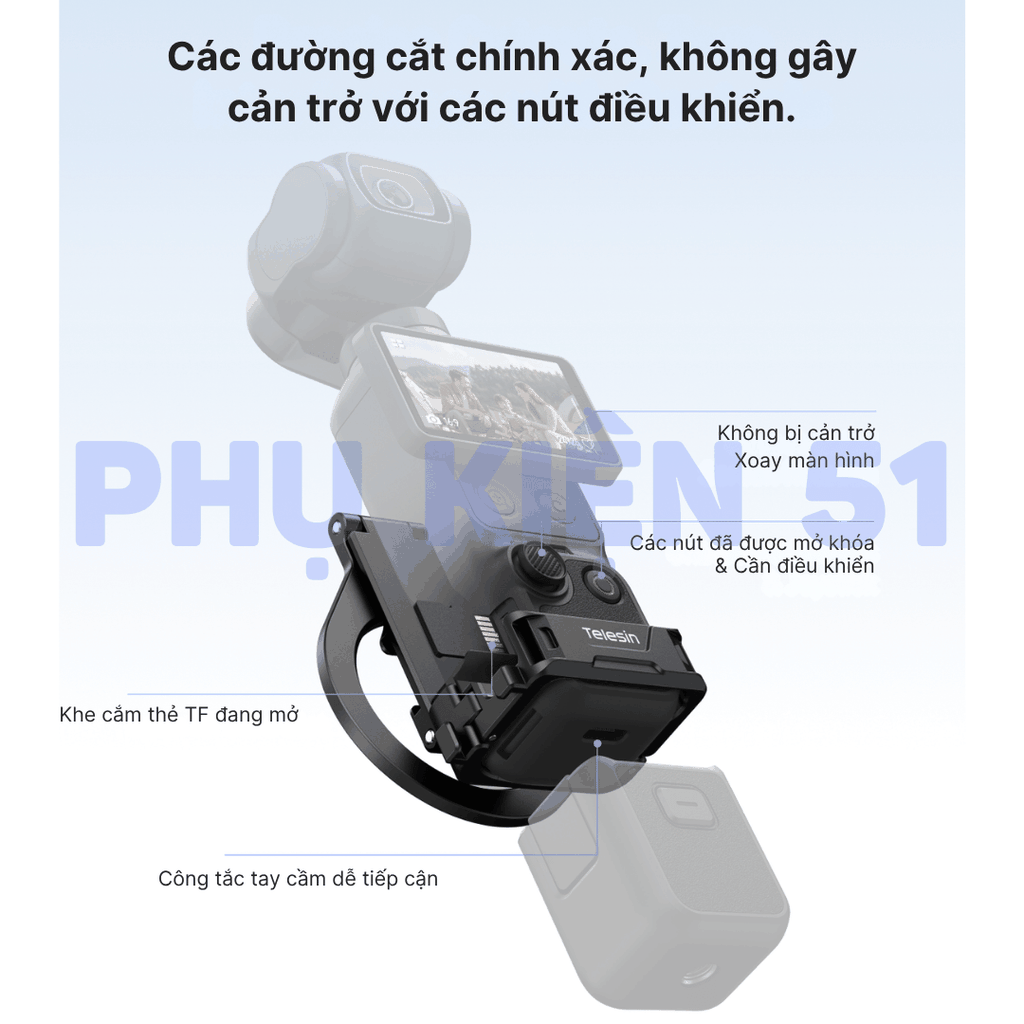 Giá đỡ Magsafe cho Pocket 3 4 4P giúp gắn điện thoại hít nam châm
