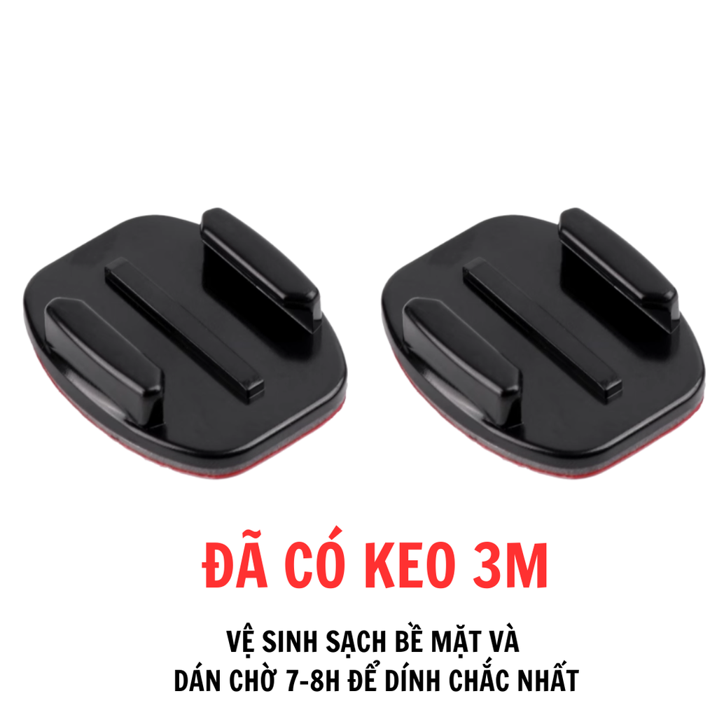 Mount Đế gài Gopro xoay 360  Keo 3M dán nón cong phẳng chắc chắn