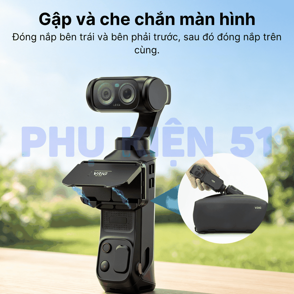 Nắp che nắng Vrig cho Insta360 Luna giúp nhìn rõ màn hình bảo vệ