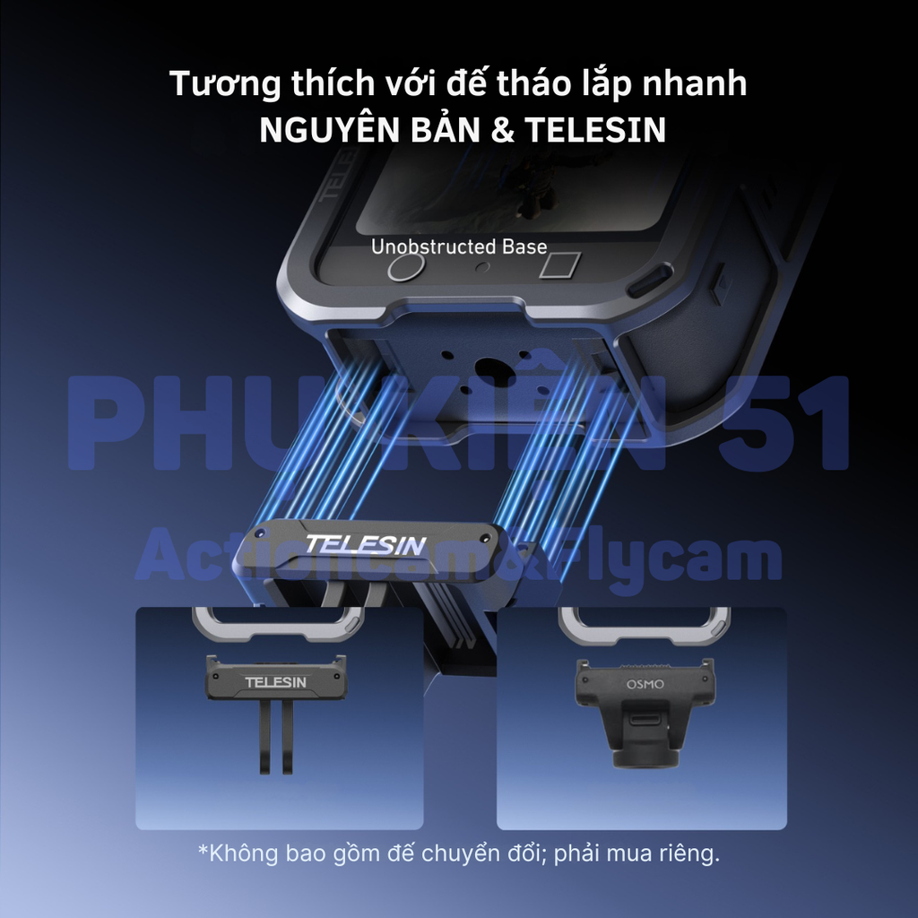Khung hợp kim Telesin cho Osmo 360 kim loại cứng chắc bảo vệ toàn diện camera S6-FMS-30-TDJ