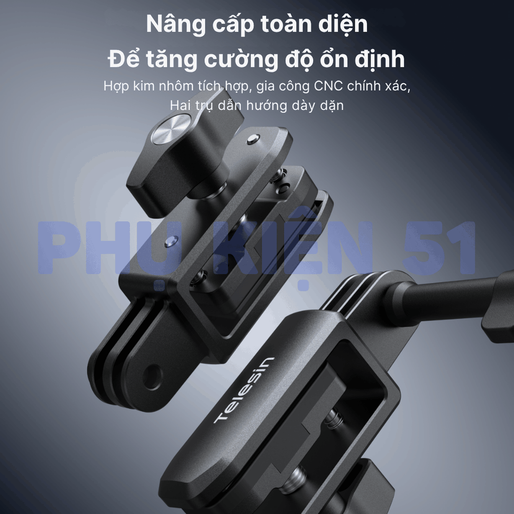 Giá đỡ kẹp kính Telesin cho Actioncam kẹp kính chắn gió nhôm CNC chắc chắn