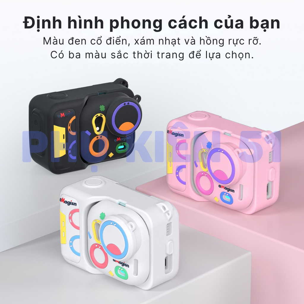 Silicon aMagisn cho Insta360 Go Ultra bảo vệ camera màn hình màu sắc vui nhộn