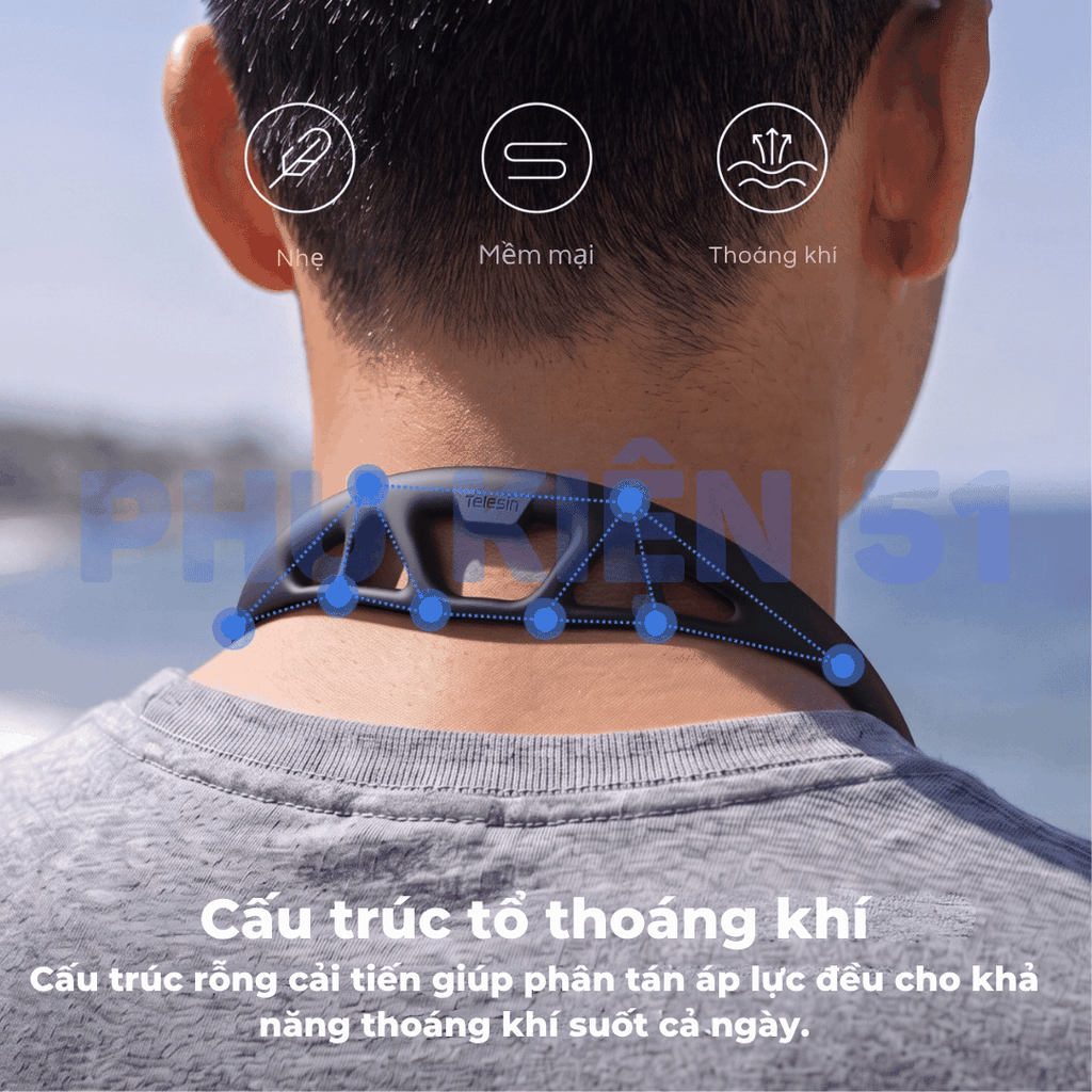 Vòng đeo cổ Telesin SE 3.0 gắn Actioncam Điện Thoại Pocket giảm đau cổ quay POV