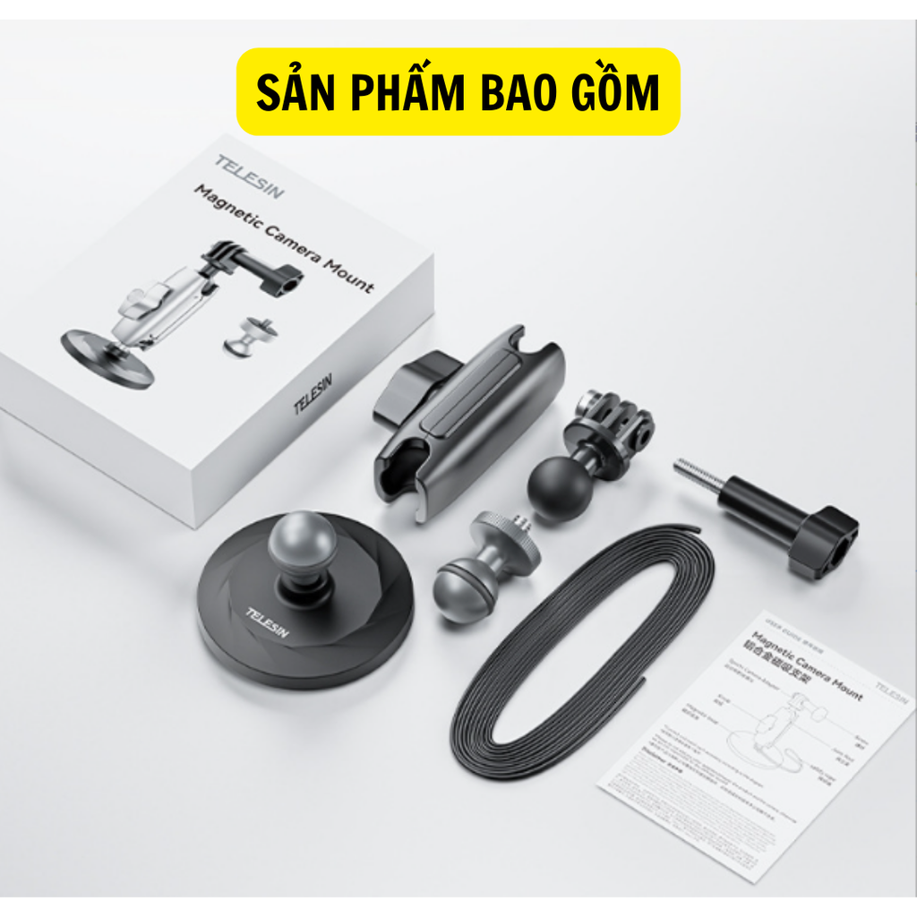 Đế nam châm TELESIN gắn Actioncam, Gopro, Insta360 X2 X3 Ace Pro