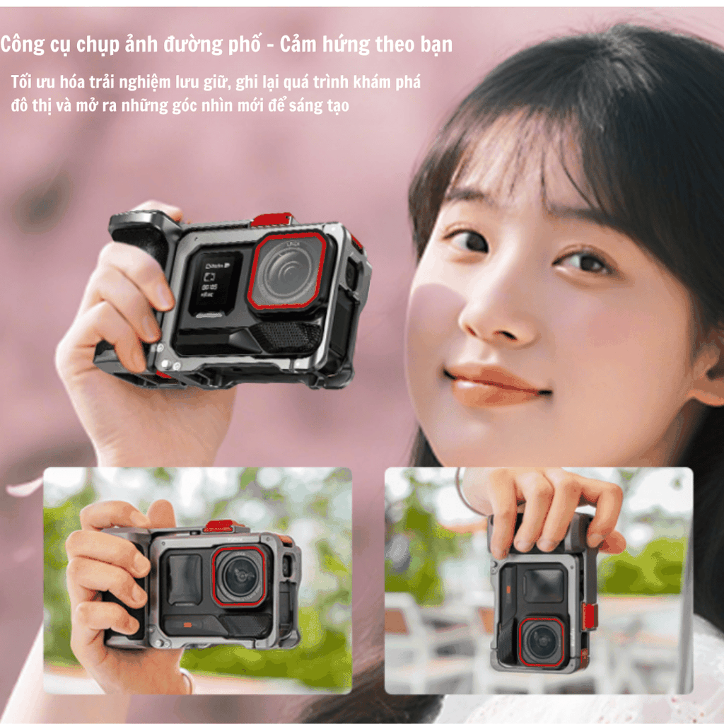 Bộ tay cầm chụp hình Insta360  Ace Pro 2 hợp kim nhôm chụp hình đường phố Xplorer Grip Kit