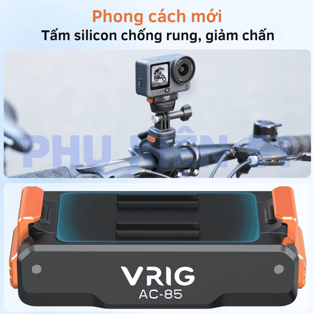Ngàm nam châm Vrig Action6 Nano có lỗ ốc 1/4 inch tiện lợi