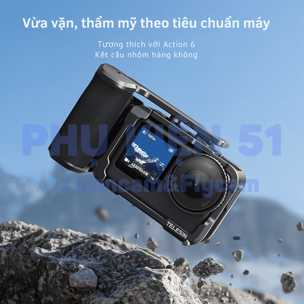 StreetGrip Kit TELESIN cho Action 6- Tay cầm hỗ trợ chụp hình đường phố nghệ thuật S6-FMS-36-TDJ