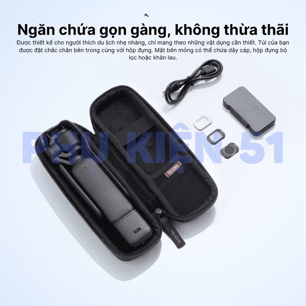 Túi Telesin cao cấp cho Pocket 4 3 đeo chéo vai cầm tay  bảo vệ camera