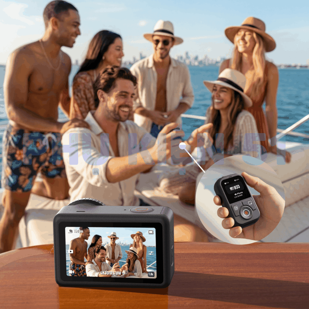 Remote Telesin cho DJI Action 6 5 4 , Osmo 360 điều khiển từ xa lên tới 60m, kháng nước , tiện lợi