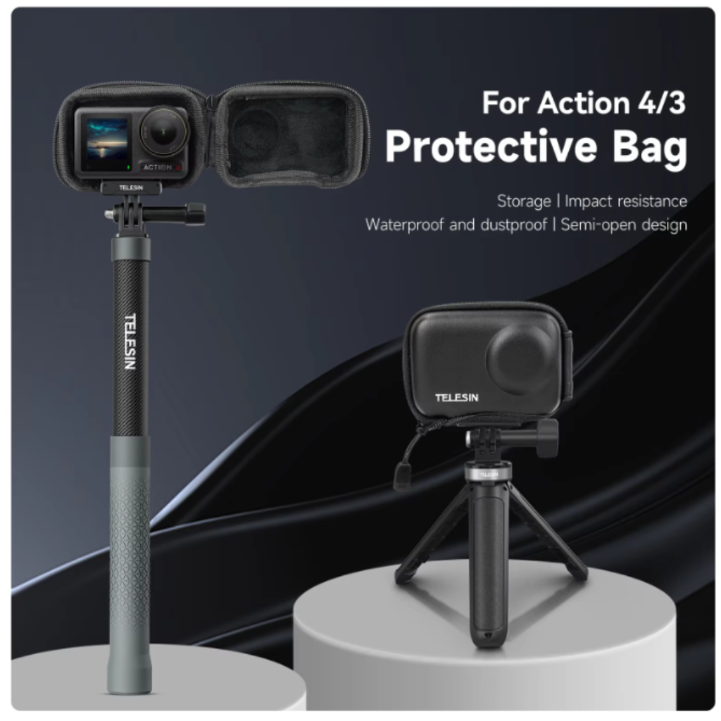 Túi mini Telesin DJI Osmo Action 5 Pro 4 3 bảo vệ máy chống sốc va đập Telesin OA-BAG-002