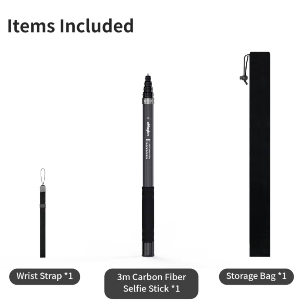Gậy Carbon Fiber 3M aMagisn gắn Actioncam Gopro , Insta360 Osmo Action