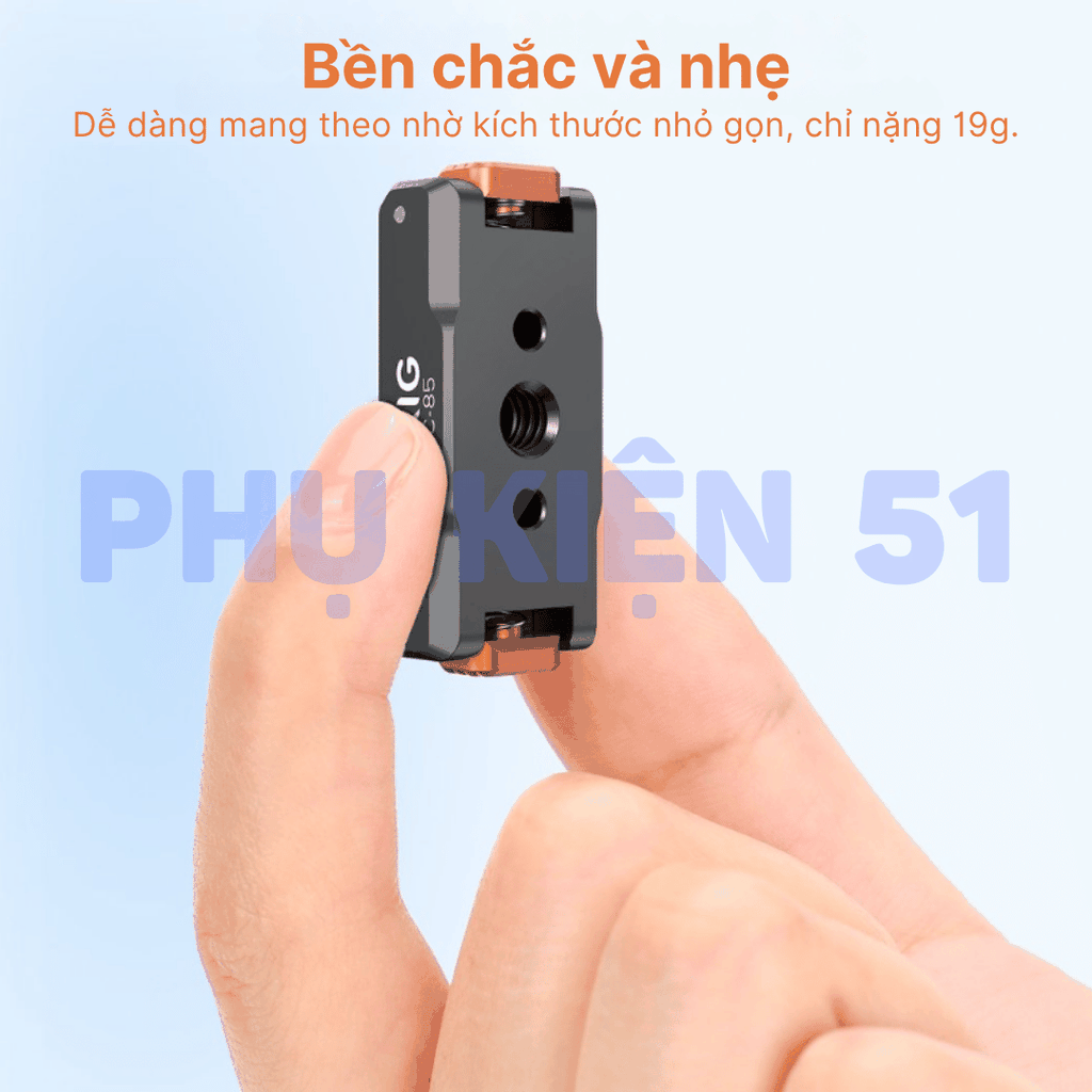 Ngàm nam châm Vrig Action6 Nano có lỗ ốc 1/4 inch tiện lợi