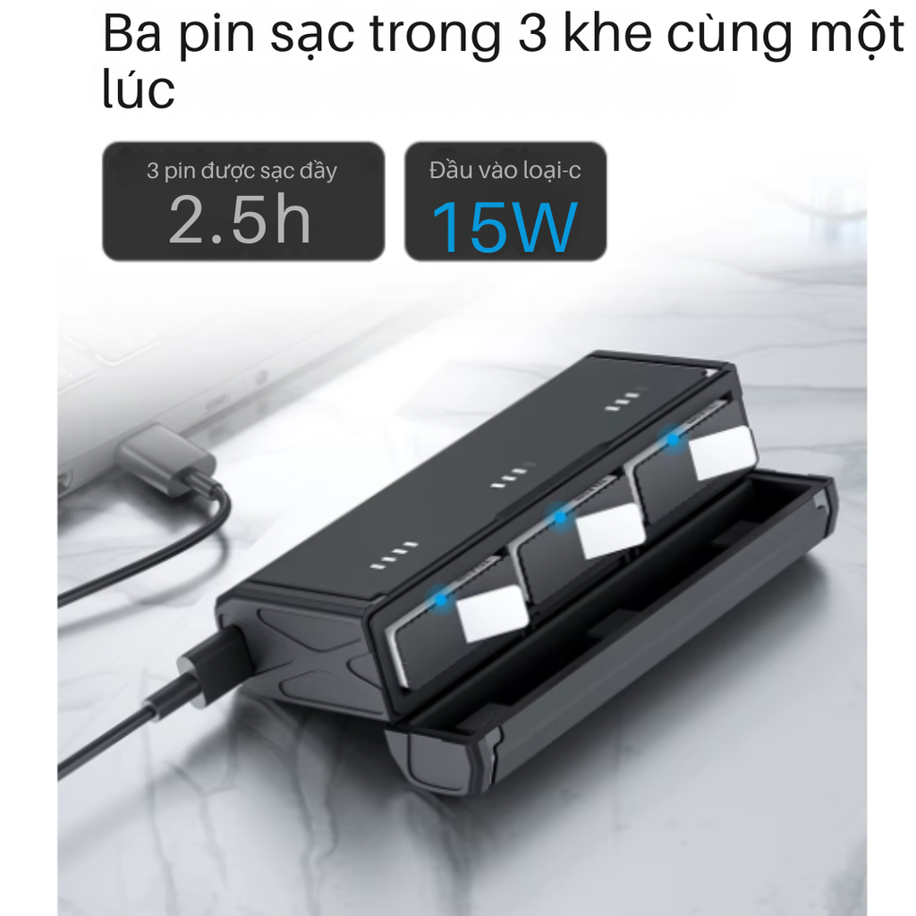 Hộp sạc và Pin Stamina Gopro 13 Black kéo dài thời gian sử dụng