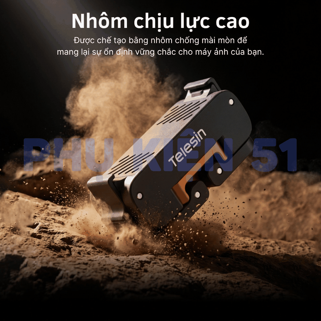 Ngàm tích hợp ren 1/4 Telesin Action 6 Nano  / Osmo 360 II tiện lợi đa năng