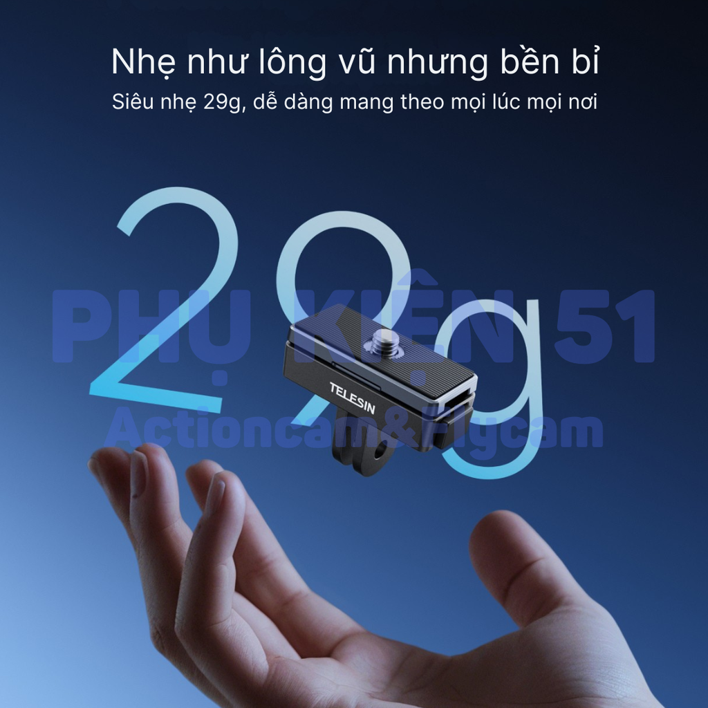 Bộ ngàm Telesin Thao tác Nhanh Insta360 X5 X4 X3 Ace Pro Pro 2  S7-JBK-18-TIS