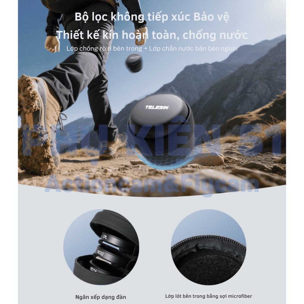 Túi Telesin đựng filter Actioncam gọn gàng chống trầy xước