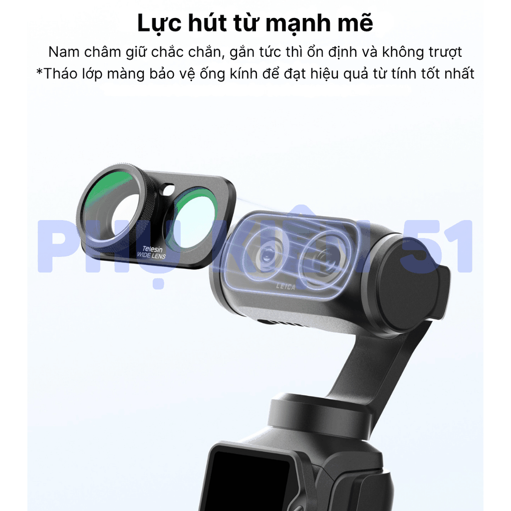 Lens góc rộng Telesin 0,75x Insta360 Luna mở rộng góc quay