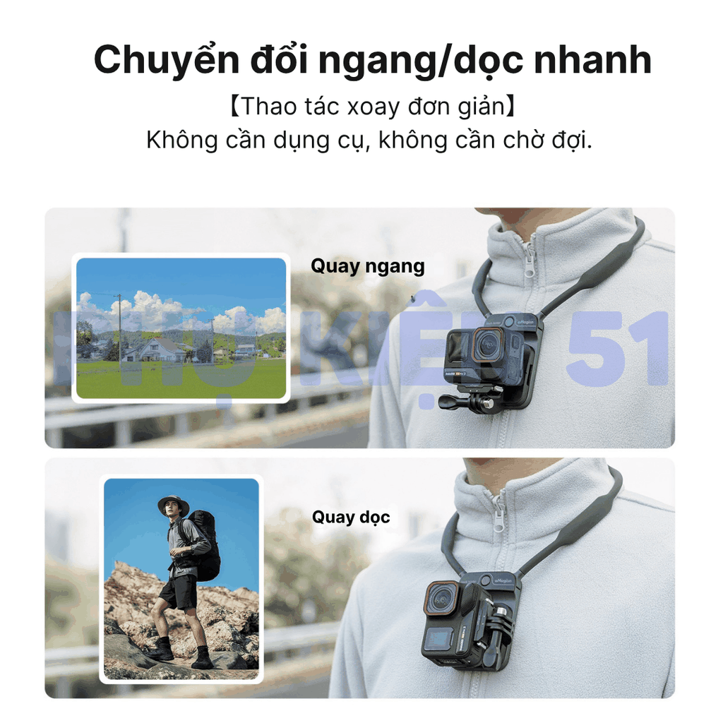 Vòng đeo cổ aMagisn từ tính cho Actioncam giấu ẩn trong áo hít mạnh mẽ