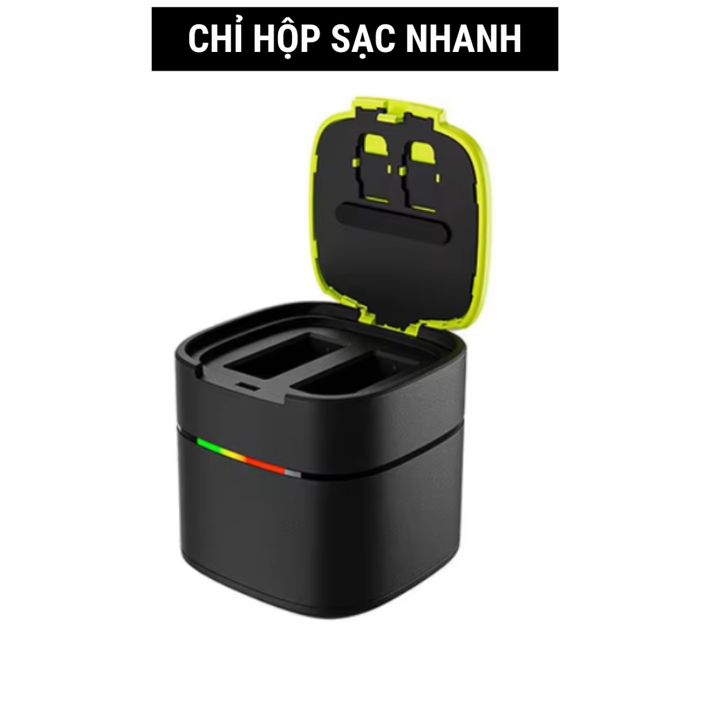 Pin Stamina và Hộp sạc nhanh Gopro 12 11 10 9 Black hiệu suất cao